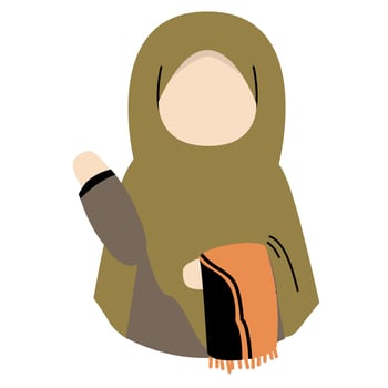 Girl wearing Muslim clothes illustration vector