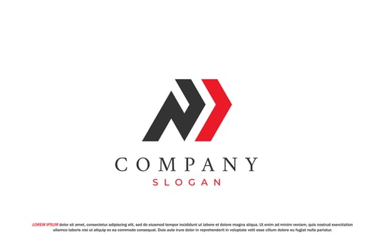 letter n and arrow box logo expedition delivery vector