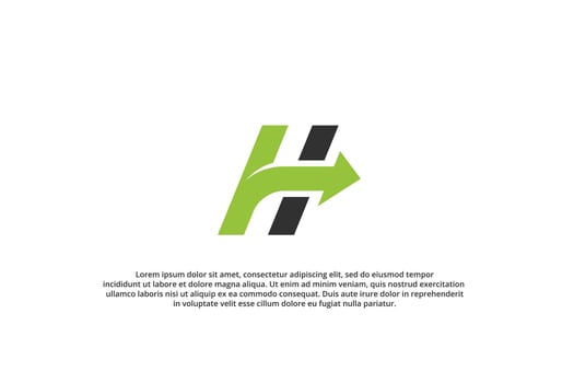 curve letter h arrow logo green business delivery expedition vector