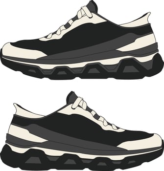 Collection Shoes icons, Sneakers, footwear. Stylish and fashionable shoes isolated. Set of sports and lifestyles shoes flat colorfull vector