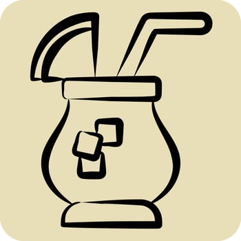Icon Cocktail. related to Summer symbol. hand drawn style. design editable vector