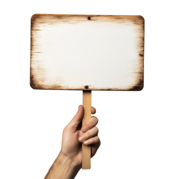 Handheld Blank Sign for Custom Messaging and Display Purposes png