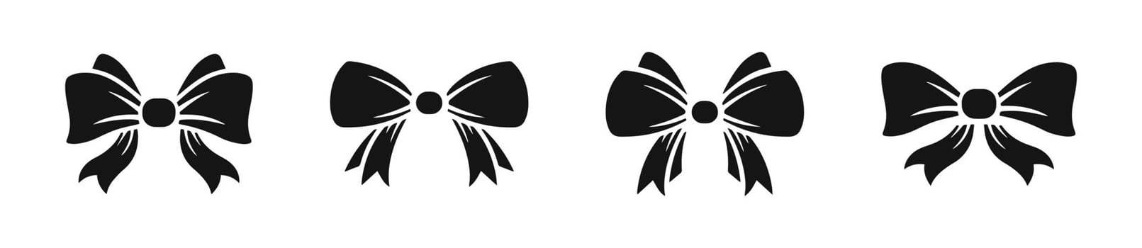 Bow tie icons in flat style. Simple formal accessory symbols vector