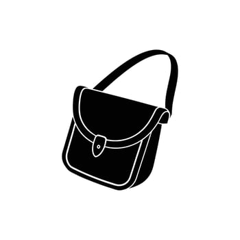 A black and white illustration of a bag vector