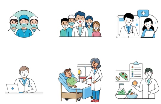 Medical care icon set vector
