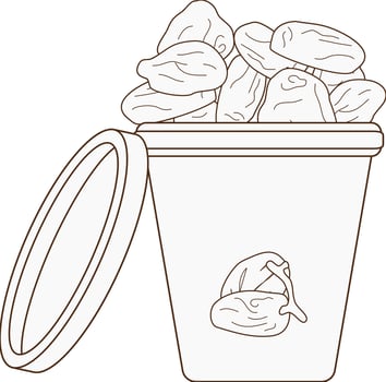 a bucket full of dates vector