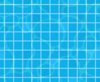 Swimming pool bottom caustics ripple and flow with waves. Seamless pattern. Texture of water surface. Overhead view. illustration. vector