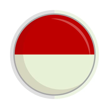 Round icon Indonesian National flag shield vector