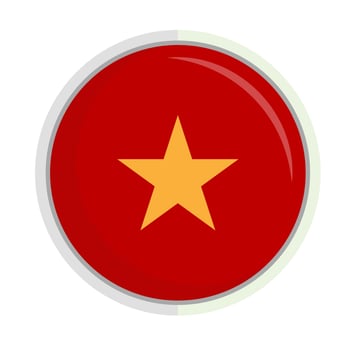 Vietnam national flag shield clipart vector