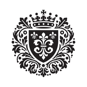 Heraldry Crest Silhouette Illustrations for Shield and Coat of Arms Designs vector