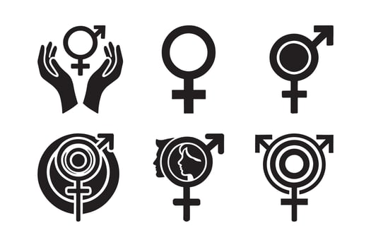 Gender Symbols Silhouette Vectors Set for Professional Design Use