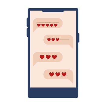 Whimsical Valentines Day Symbols Messages. vector