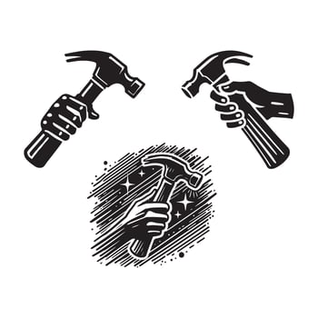 Hammer Silhouette Vectors for Vintage and Retro Design Projects