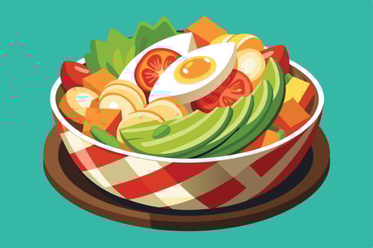 Colorful and Healthy Salad Platter with Eggs and Veggies vector