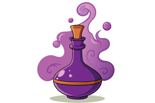 Purple Potion in a Vintage Flask vector