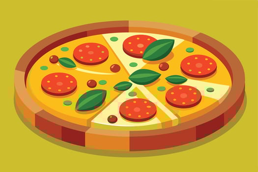 Pizza on a wooden board, perfect for food delivery ads. vector