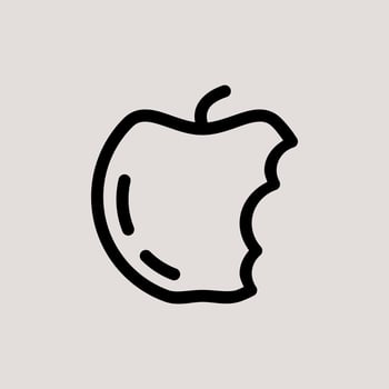 Design Illustration graphic of apple bite icon with line style. Suitable for UI, mobile design, web design, etc vector