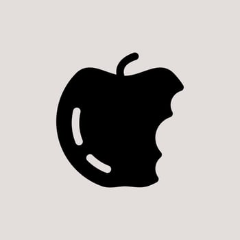 Design Illustration graphic of apple bite icon with glyph style. Suitable for UI, mobile design, web design, etc vector