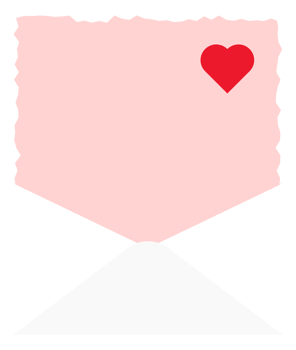 White Letter with Soft Pink Abstract Paper with Mini Love png