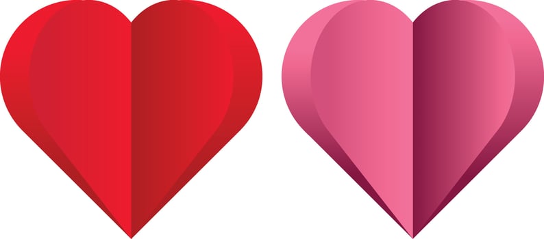 Paper Pink Gradient Love vector