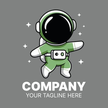 Cute Cartoon Astronaut Logo Design for a Company vector