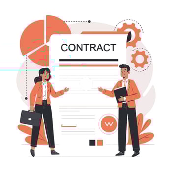 Business Partners Reviewing a Contract vector