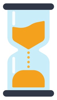 Flat icon of hourglass. vector