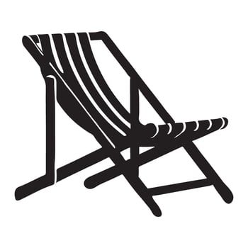 Relaxing on a Deck Chair Silhouette Illustration vector