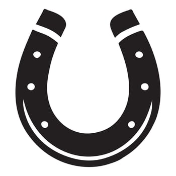 Classic Horseshoe Silhouette Illustration Black and White vector