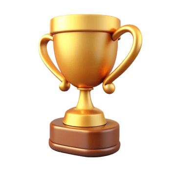 Golden Trophy Award with Wooden Base png