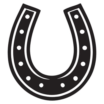 Lucky Horseshoe Silhouette Good Luck Charm Rustic Symbol vector