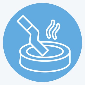 Icon Ashtray. related to Smoking symbol. blue eyes style. design editable vector