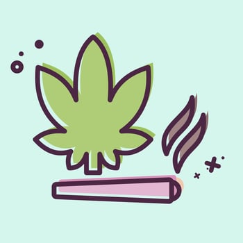 Icon Cannabis. related to Smoking symbol. MBE style. design editable vector