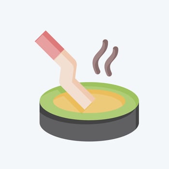 Icon Ashtray. related to Smoking symbol. flat style. design editable vector