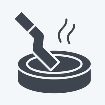 Icon Ashtray. related to Smoking symbol. glyph style. design editable vector