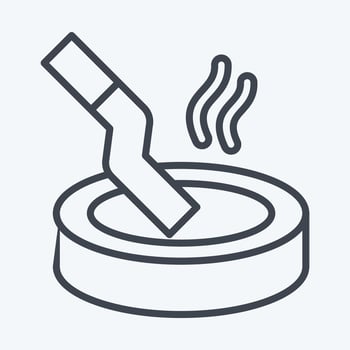 Icon Ashtray. related to Smoking symbol. line style. design editable vector