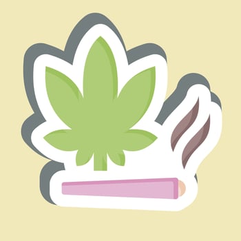 Sticker Cannabis. related to Smoking symbol. design editable vector