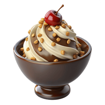 Creamy Dessert with Chocolate Drizzle png