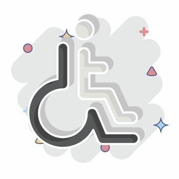 Icon Disabled. related to Parking symbol. comic style. design editable vector
