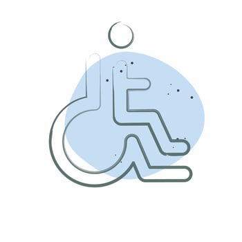 Icon Disabled. related to Parking symbol. Color Spot Style. design editable vector