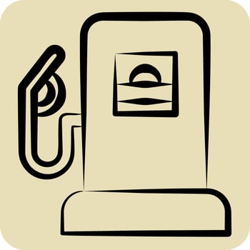 Icon Petrol. related to Parking symbol. hand drawn style. design editable vector