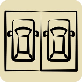 Icon Parking Area. related to Parking symbol. hand drawn style. design editable vector