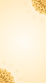 Simple Background Of Decorative Floral Mandala Artwork in Vertical Symmetry Layout with Subtle Neutral And Soft Beige Gold Accents vector