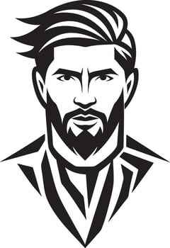 a man with a beard and mustache in a black and white drawing vector
