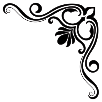Vintage curves, vintage corners, decorative graphic elements, black lines png