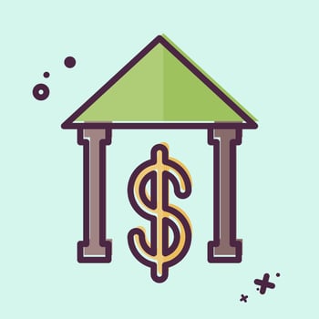 Icon Bank. related to Savings symbol. MBE style. design editable vector
