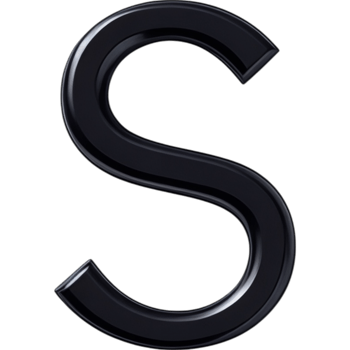 Bold Black Sans Serif Capital S png