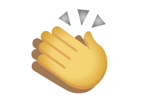 Clapping yellow gesture hands icon for applause or appreciation png