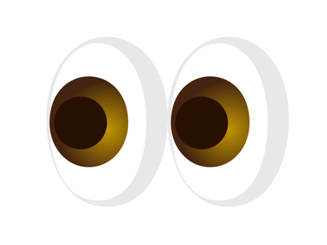 Pair of pervy or shifty eyes icon, glancing slightly to the left png