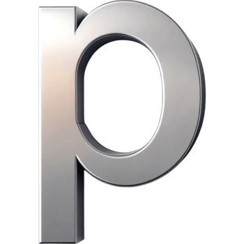Brushed Silver Capital Letter P png